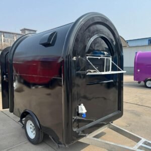 Remorque food truck demi-ronde Classic 220×160 Noir RAL 9005 équipée — vue principale