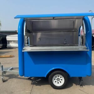 Remorque food truck demi-ronde Classic 220×160 bleu RAL 5015